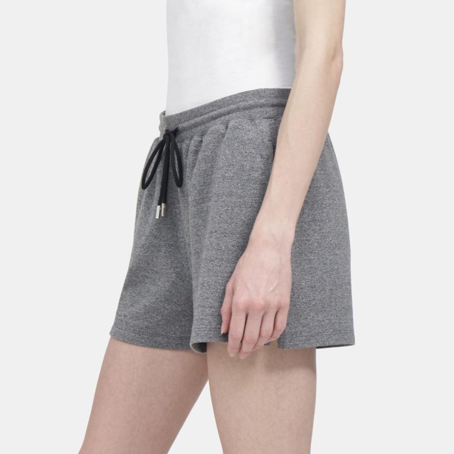 Women Theory Outlet | Clean Short In Modal Knit Charcoal Heather