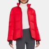 Women Theory Outlet | Stand-Collar Puffer Coat In City Poly Carmine