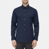 Men Theory Outlet | Tailored Shirt In Stretch Cotton Eclipse