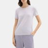 Women Theory Outlet | Short-Sleeve Sweater In Cashmere Silver