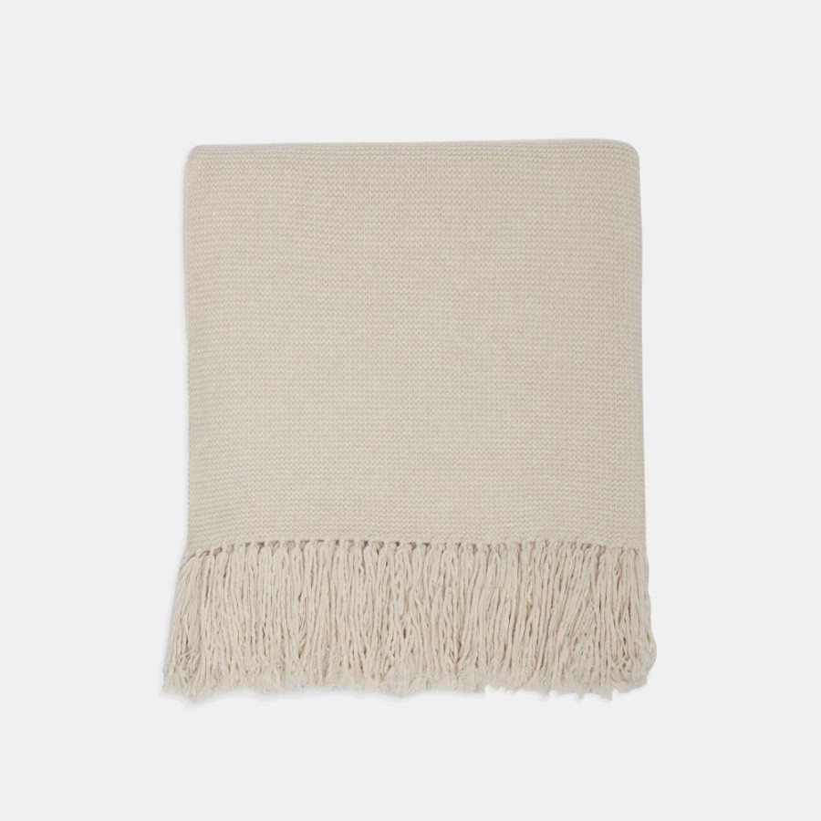 Women Theory Outlet | Fringe Blanket Scarf In Felted Wool-Cashmere Ecru Heather