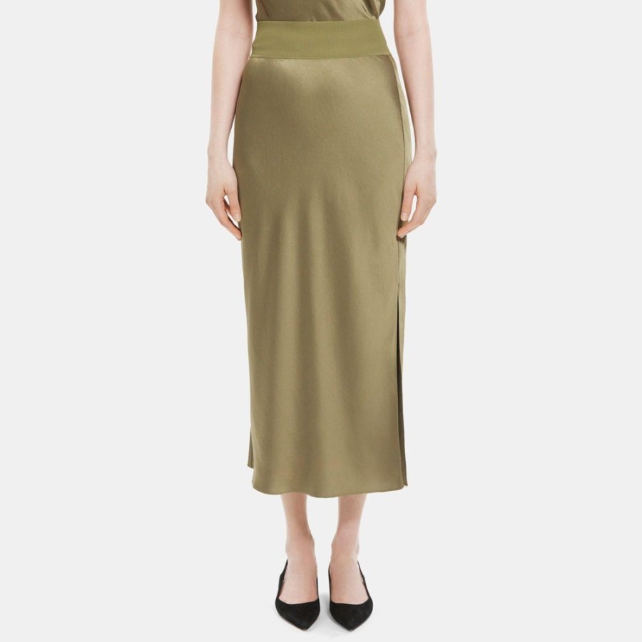 Women Theory Outlet | Maxi Pull-On Skirt In Silky Poly