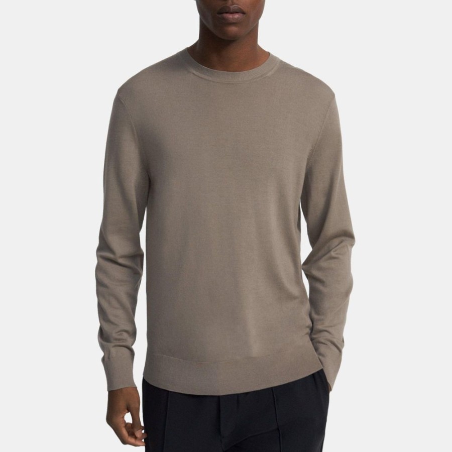 Men Theory Outlet | Crewneck Sweater In Merino Wool Tapir