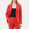 Women Theory Outlet | Fitted Blazer In Crepe Poppy