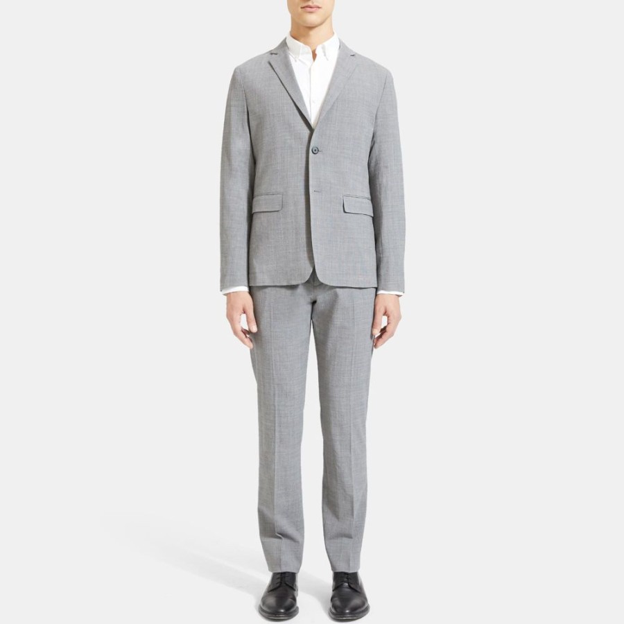 Men Theory Outlet | Unstructured Blazer In Wool Seersucker Dove