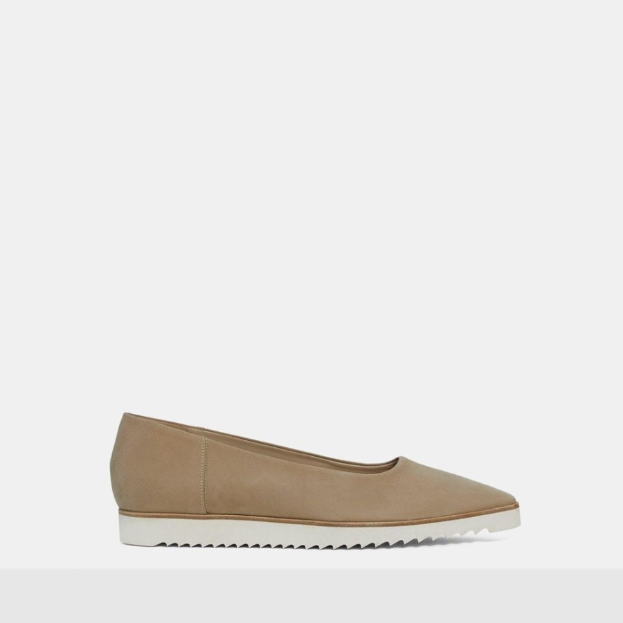 Women Theory Outlet | Sport Flat In Leather Oat