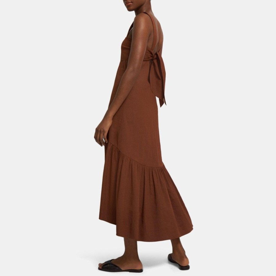 Women Theory Outlet | Tie-Back Dress In Stretch Linen