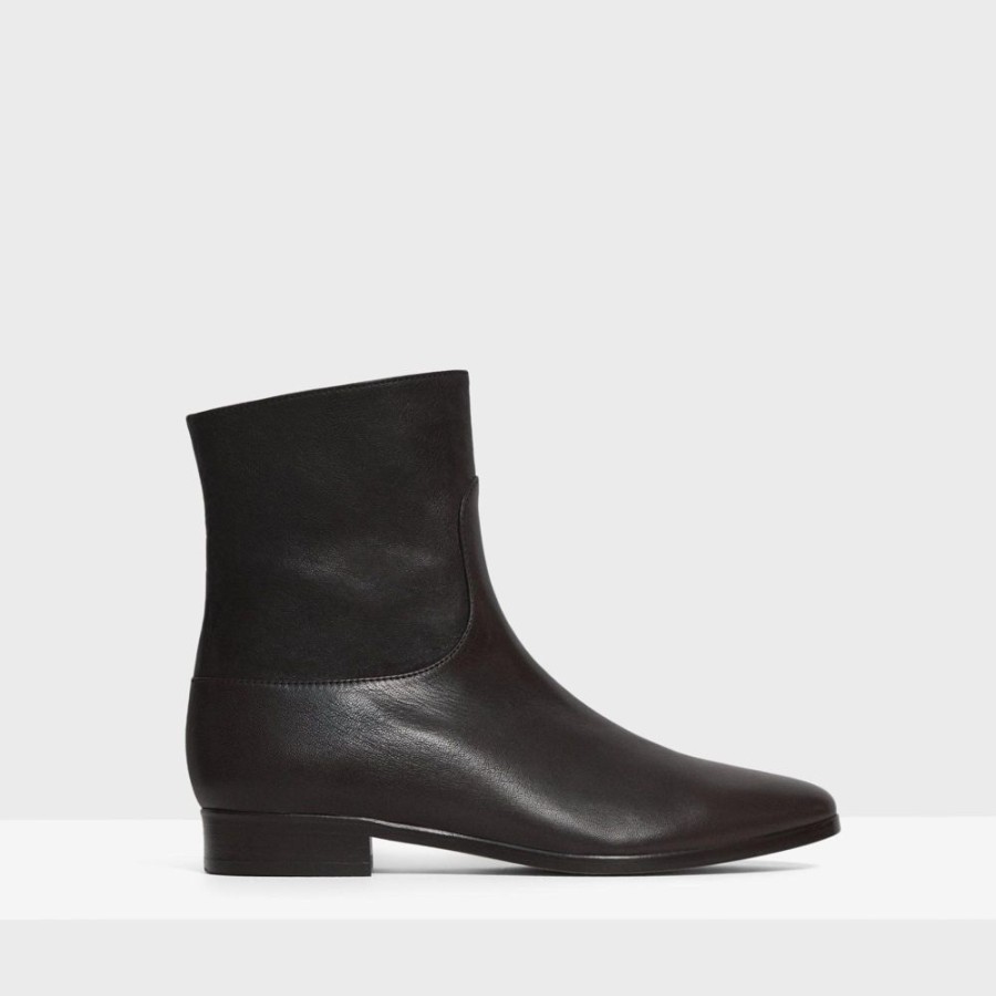 Women Theory Outlet | Ankle Bootie In Leather Brownstone