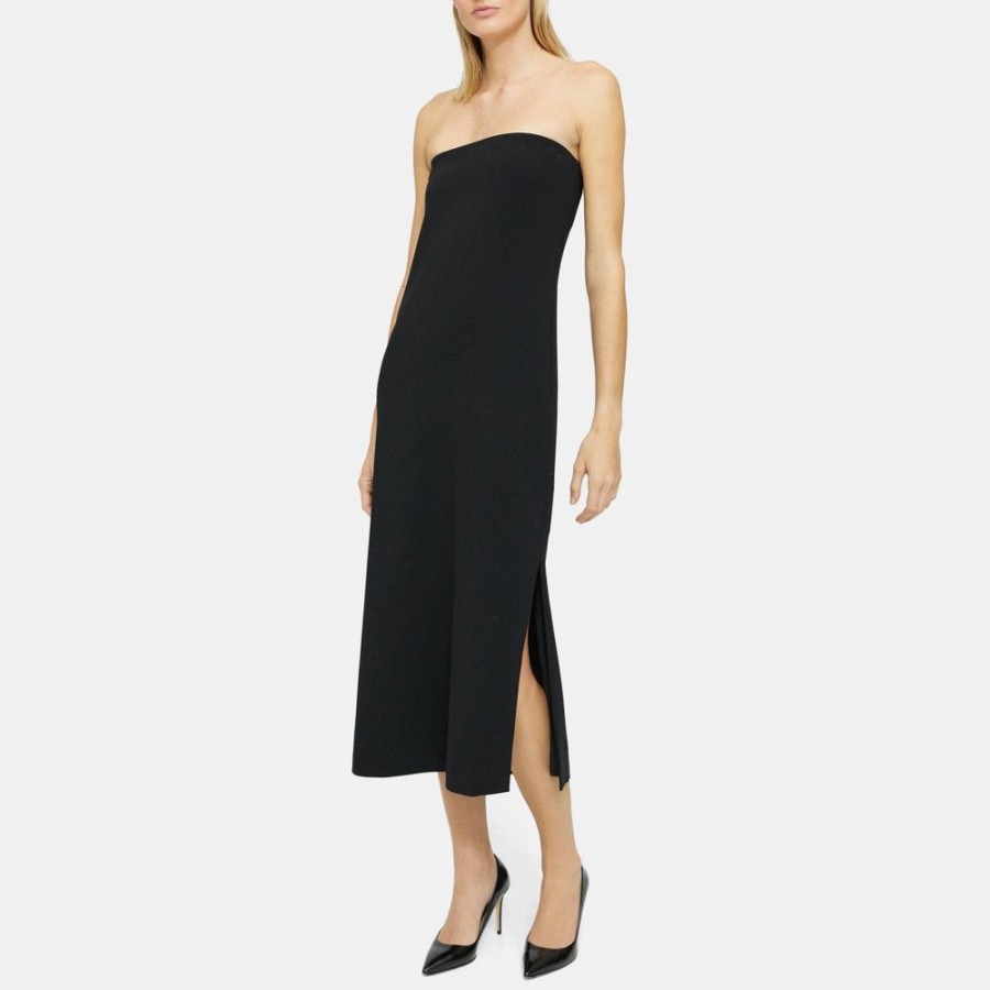 Women Theory Outlet | Strapless Dress In Crepe Black