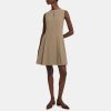 Women Theory Outlet | Fit-And-Flare Dress In Crepe Dark Beige