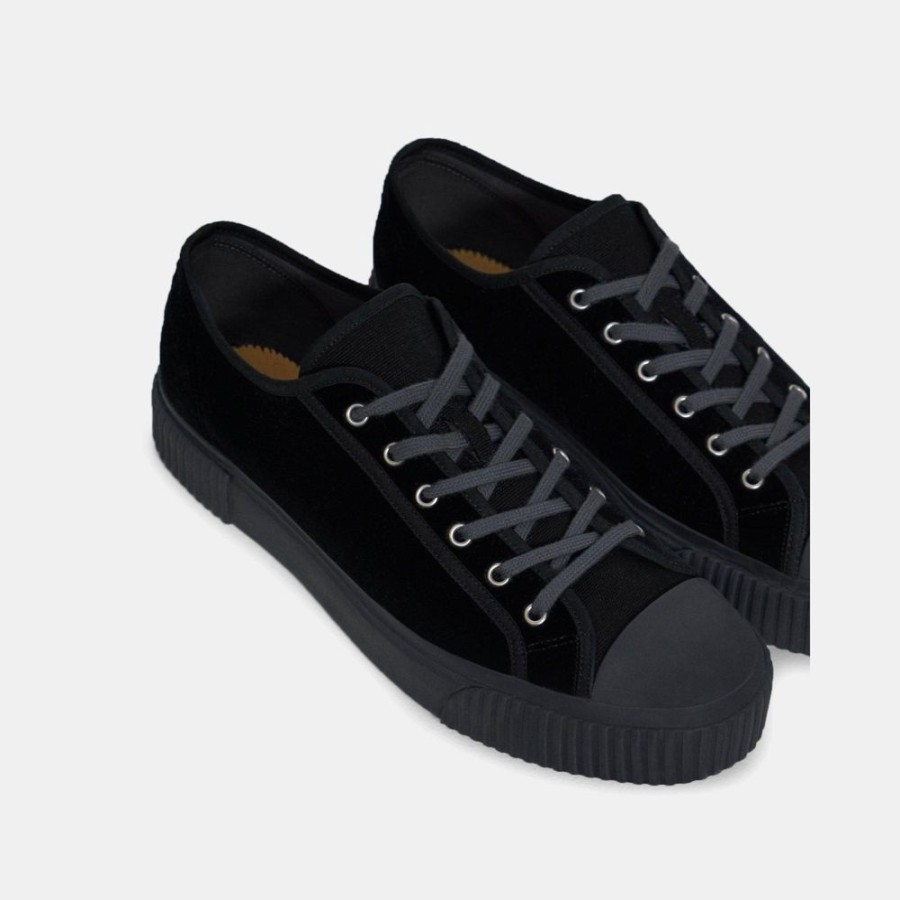 Men Theory Outlet | Low-Top Velvet Sneaker Black