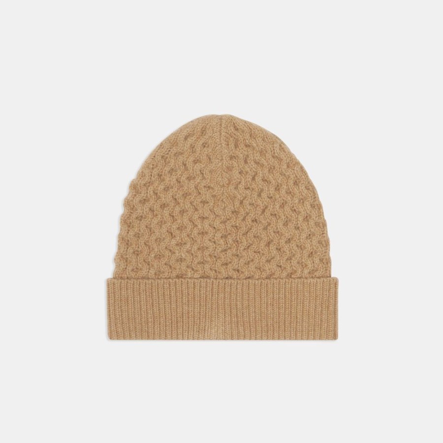 Women Theory Outlet | Honeycomb Hat In Felted Wool-Cashmere Light Camel