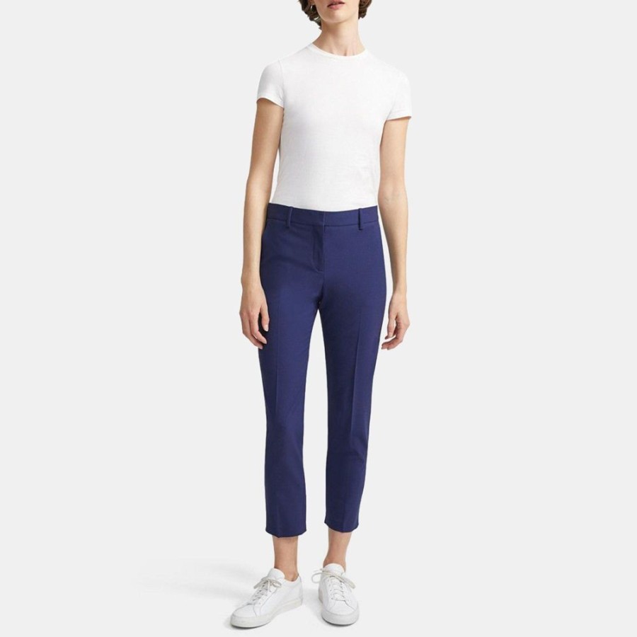 Women Theory Outlet | Slim Cropped Pant In Stretch Wool