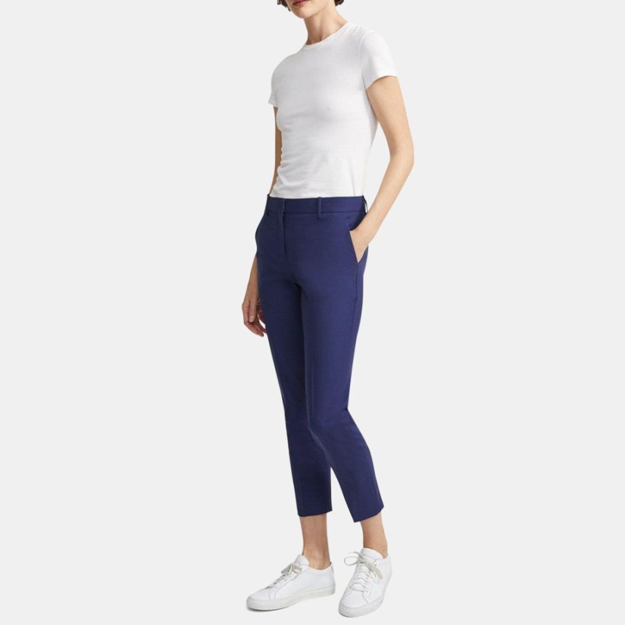 Women Theory Outlet | Slim Cropped Pant In Stretch Wool