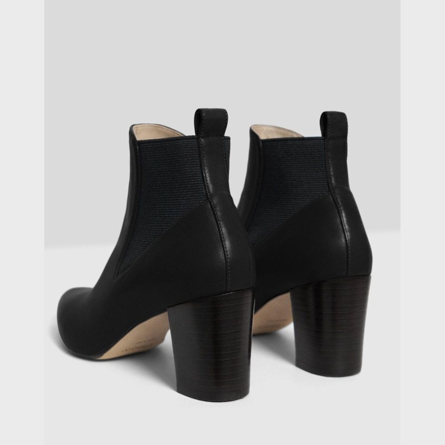 Women Theory Outlet | Pull-On Bootie In Leather Black