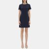 Women Theory Outlet | Sheath Dress In Crepe New Navy