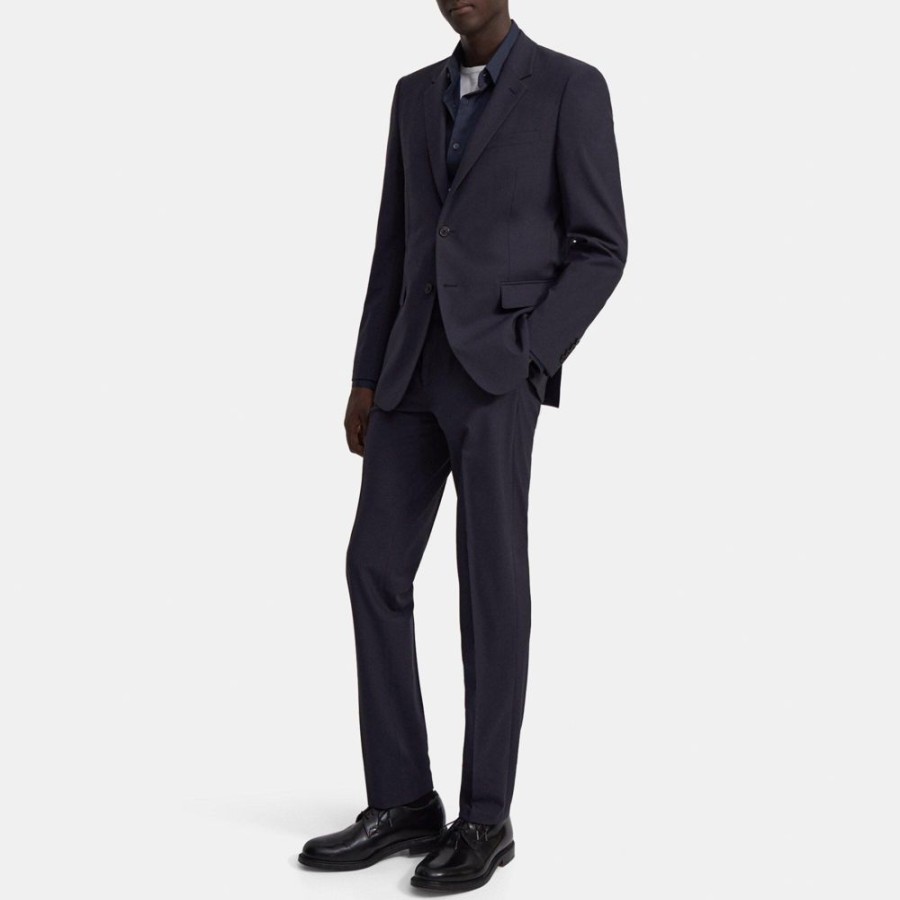 Men Theory Outlet | Structured Blazer In Stretch Wool Navy