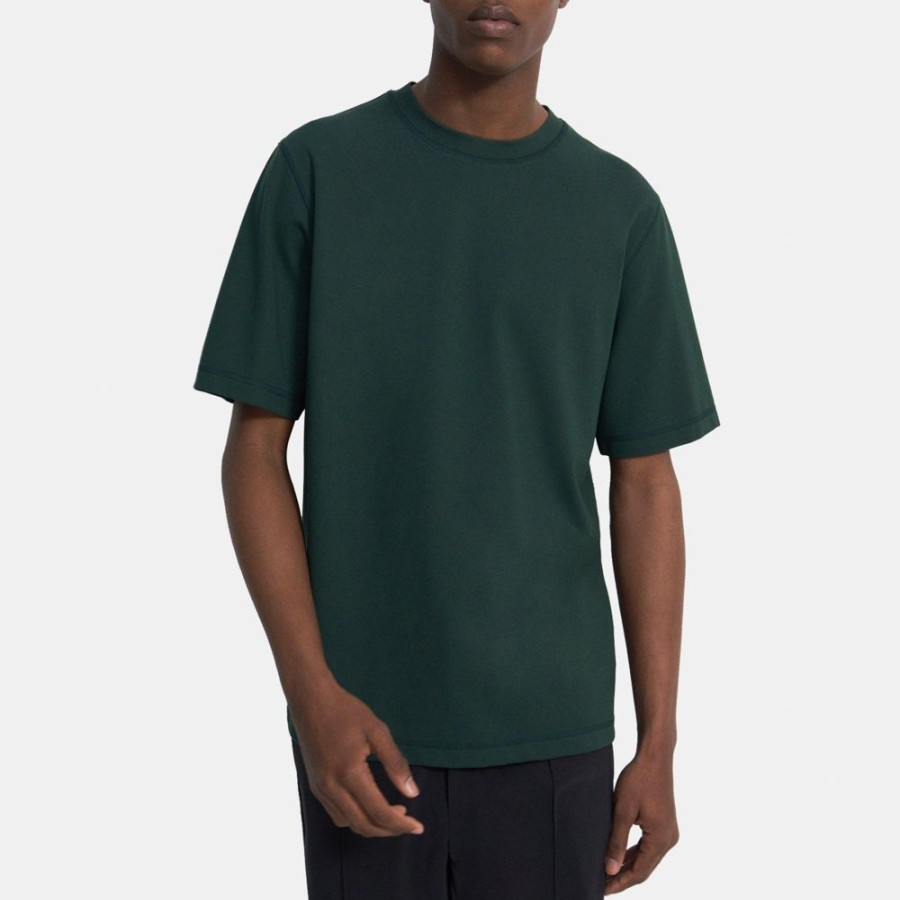 Men Theory Outlet | Short-Sleeve Tee In Stretch Jersey Pine