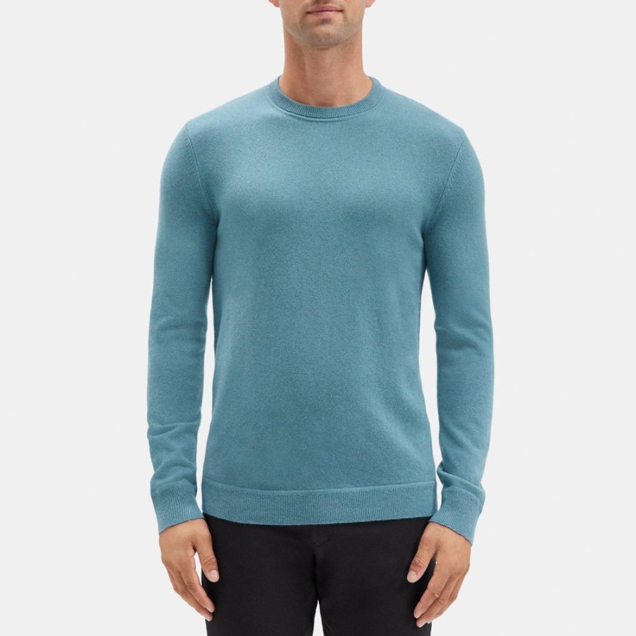 Men Theory Outlet | Crewneck Sweater In Cashmere Stone Blue