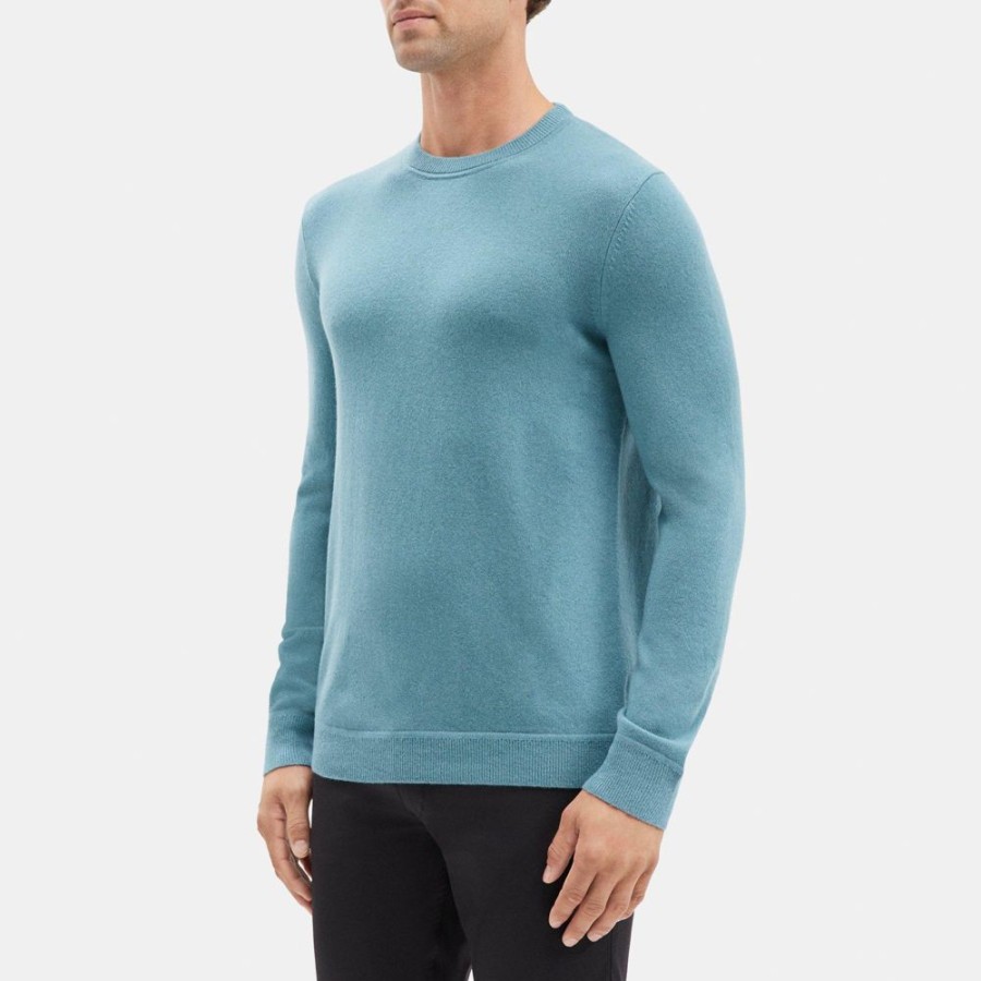 Men Theory Outlet | Crewneck Sweater In Cashmere Stone Blue