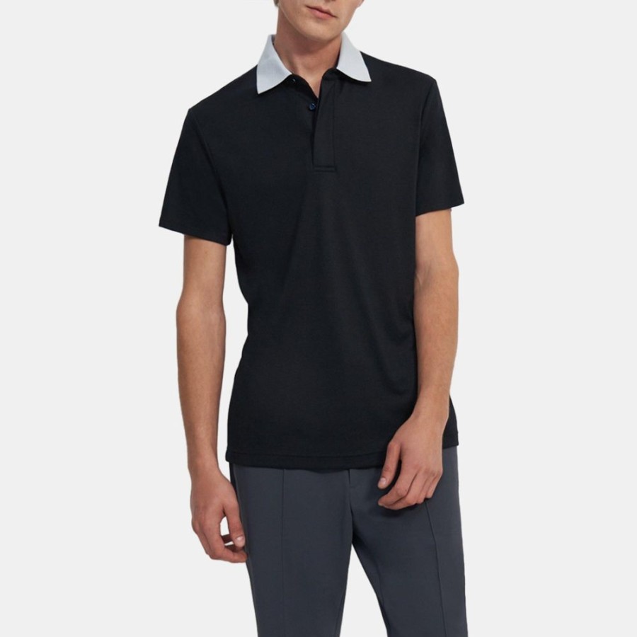 Men Theory Outlet | Kayser Polo Shirt In Anemone Modal Jersey Baltic