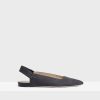 Women Theory Outlet | Wedge Flat In Leather Soft Black